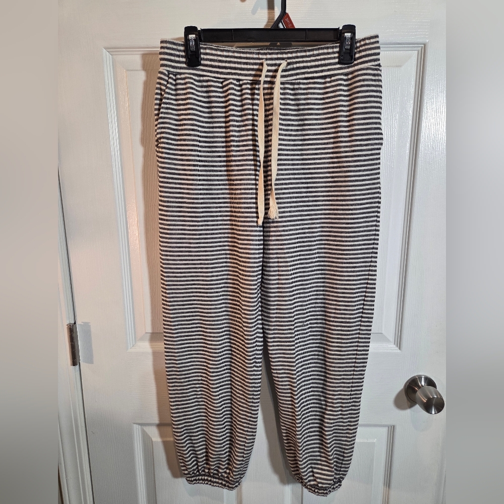 Madewell Black and White Striped Pants